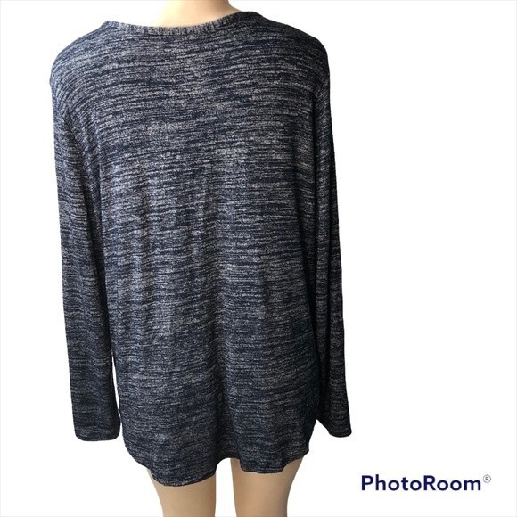 Sonoma Women’s Long Sleeve Sweater “Good For Life” ChestCross Navy Blue Gray.XL - Picture 6 of 13